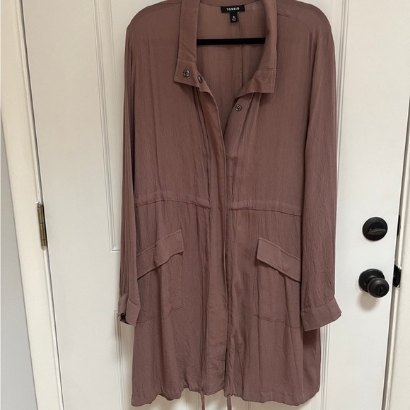 TORRID Taupe Long Sleeve Button-Up long Jacket XL - Picture 2 of 4
